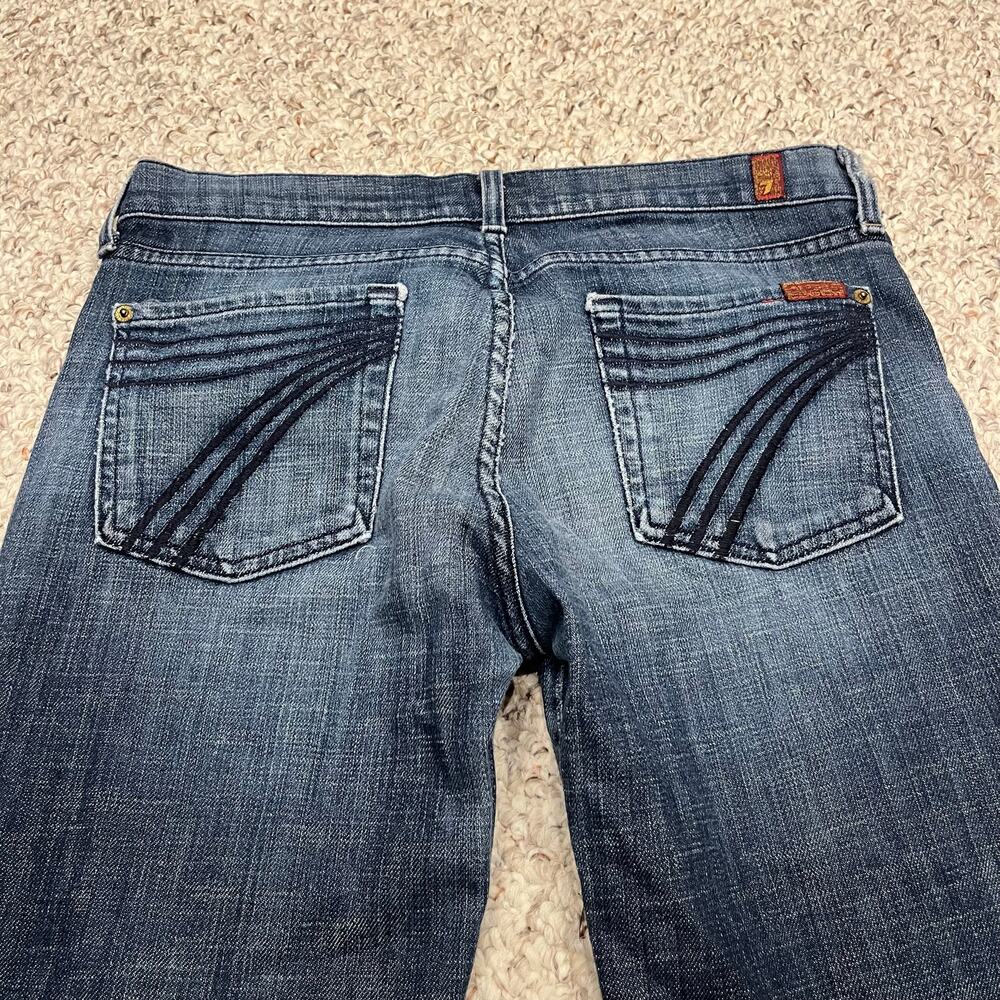 7 For All Mankind Dojo Jeans 29 Flare Dark Wash Denim Classic Casual Normcore